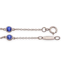 Tiffany & Co. Elsa Peretti Color by the Yard Sapphire Bracelet Platinum 6.5 In