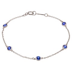 Tiffany & Co. Elsa Peretti Color by the Yard Sapphire Bracelet Platinum 6.5 In