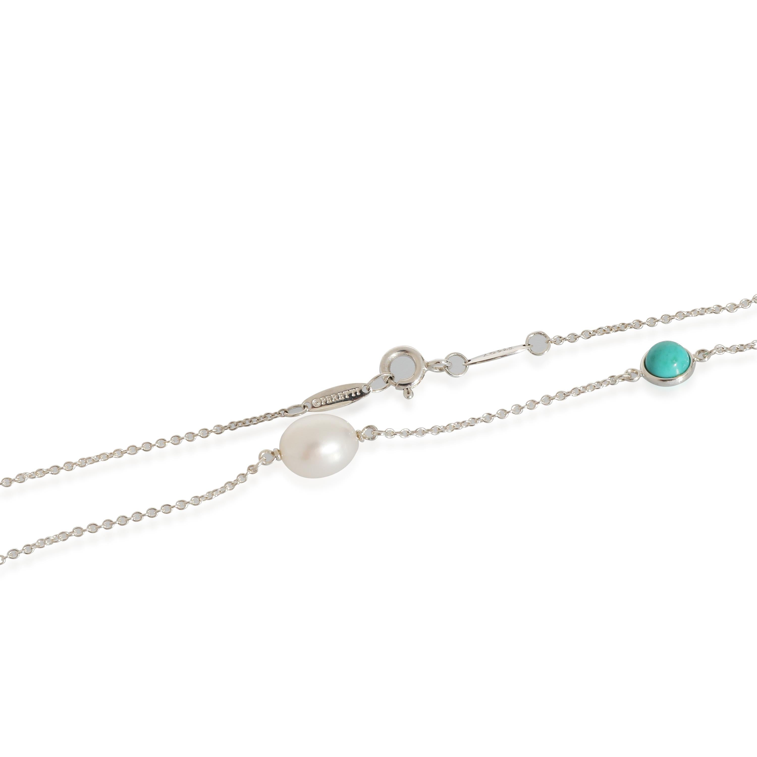 Women's or Men's Tiffany & Co. Elsa Peretti Color by the Yard Sprinkle Necklace in Silver 0.2 CTW For Sale