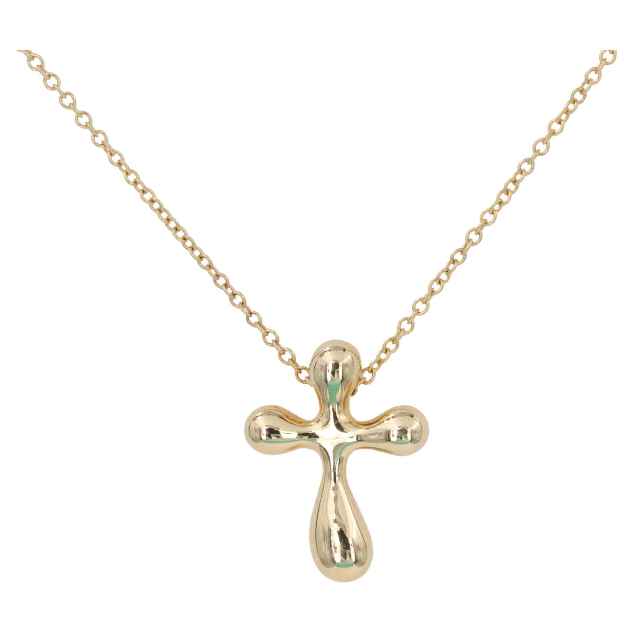 9ct Yellow Gold Over Silver Diamond Cross Pendant Necklace - Choose 16", 18" Or 20" Chain