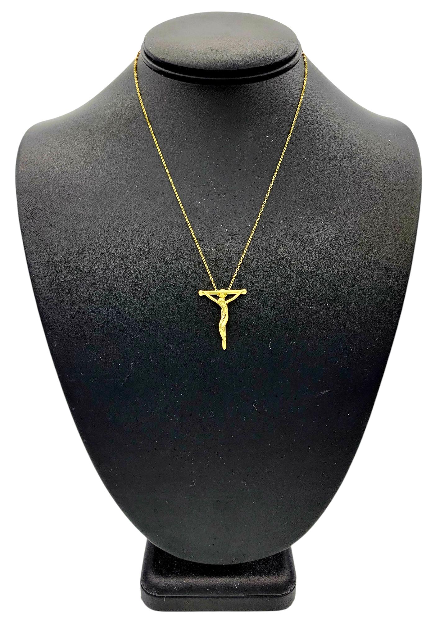 Tiffany & Co. Elsa Peretti Crucifix Pendant Necklace in 18 Karat Yellow Gold For Sale 5