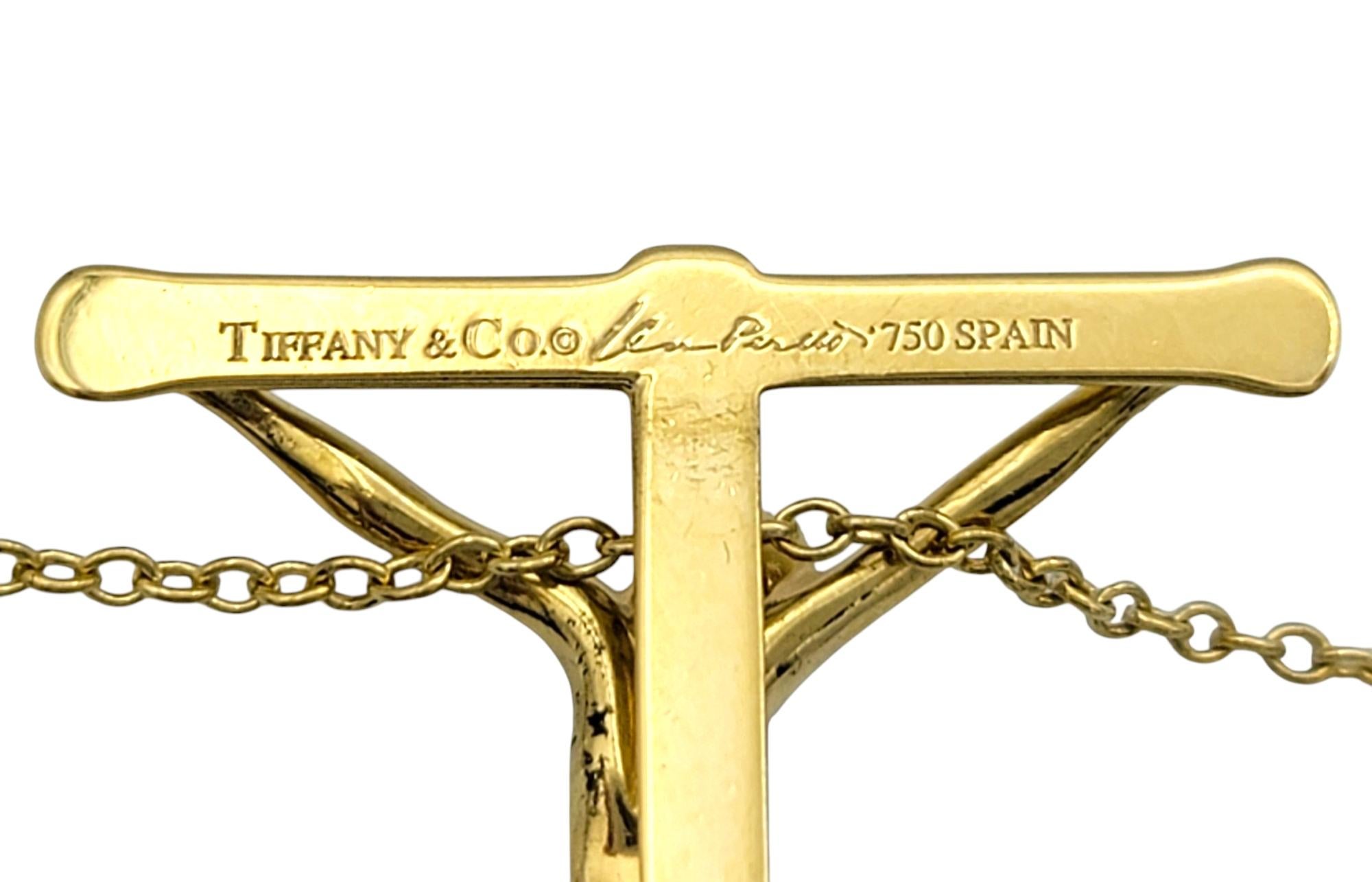 Tiffany & Co. Elsa Peretti Crucifix Pendant Necklace in 18 Karat Yellow Gold For Sale 3