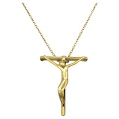 Tiffany & Co. Elsa Peretti Crucifix Pendant Necklace in 18 Karat Yellow Gold
