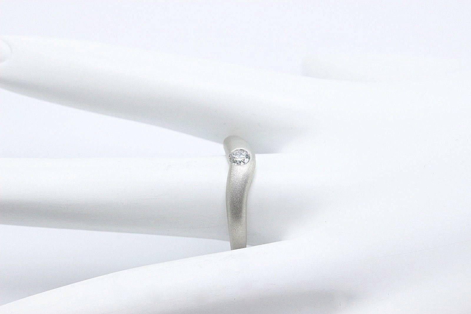 Tiffany & Co. Elsa Peretti Curve Band Diamond Platinum Ring 1