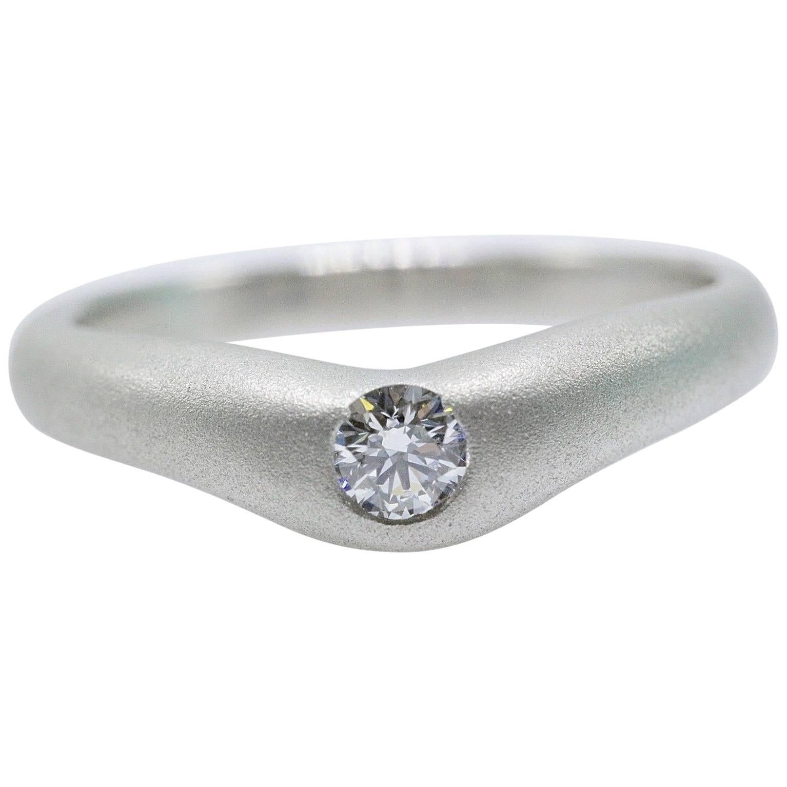 Tiffany & Co. Elsa Peretti Curve Band Diamond Platinum Ring