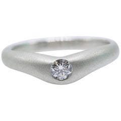 Tiffany & Co. Elsa Peretti Curve Band Diamond Platinum Ring