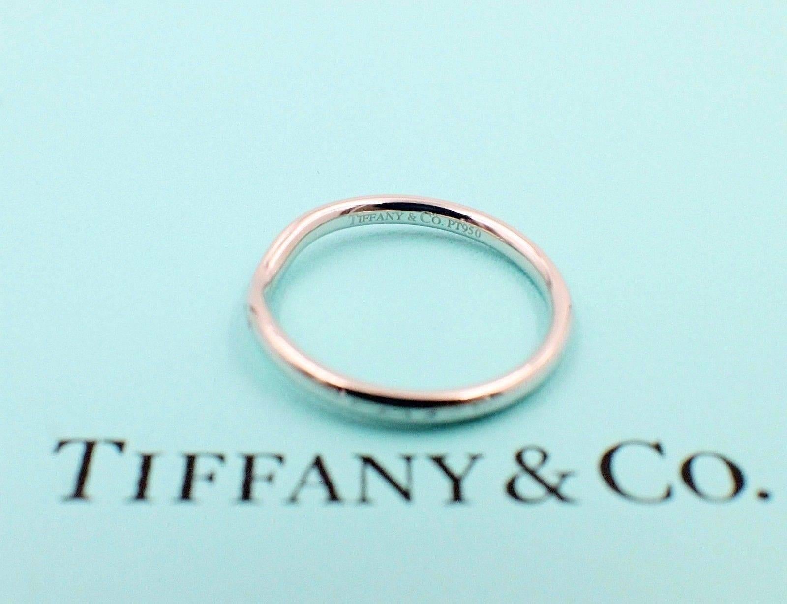 Tiffany & Co. Elsa Peretti Curved Diamond Wedding Band Ring in Platinum 1