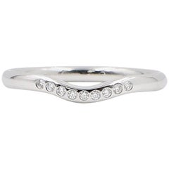 Tiffany & Co. Elsa Peretti Curved Diamond Wedding Band Ring in Platinum