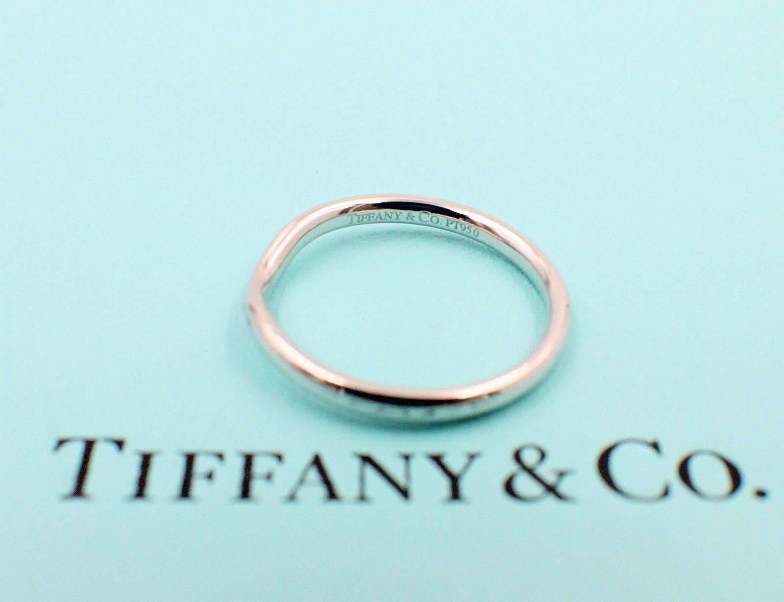 Tiffany & Co. Elsa Peretti Curved Round Brilliant Diamond Wedding Band Ring 2