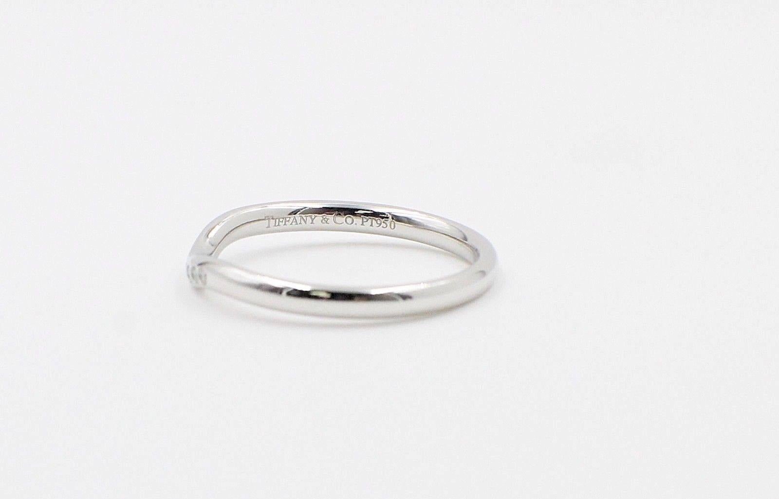 Round Cut Tiffany & Co. Elsa Peretti Curved Round Brilliant Diamond Wedding Band Ring