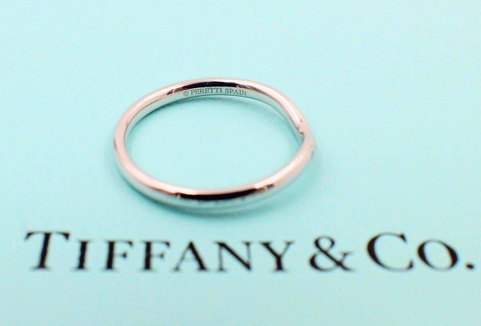 Tiffany & Co. Elsa Peretti Curved Round Brilliant Diamond Wedding Band Ring 1