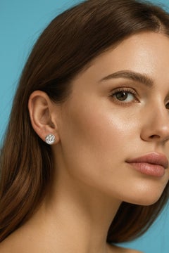 Tiffany & Co. Elsa Peretti Custom Diamond Stud Earrings in Platinum