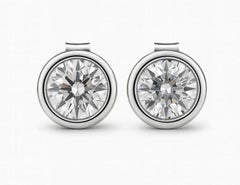 Tiffany & Co. Elsa Peretti Custom Diamond Stud Earrings in Platinum