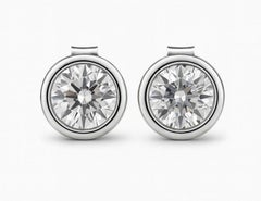 Tiffany & Co. Elsa Peretti Custom Diamond Stud Earrings in Platinum
