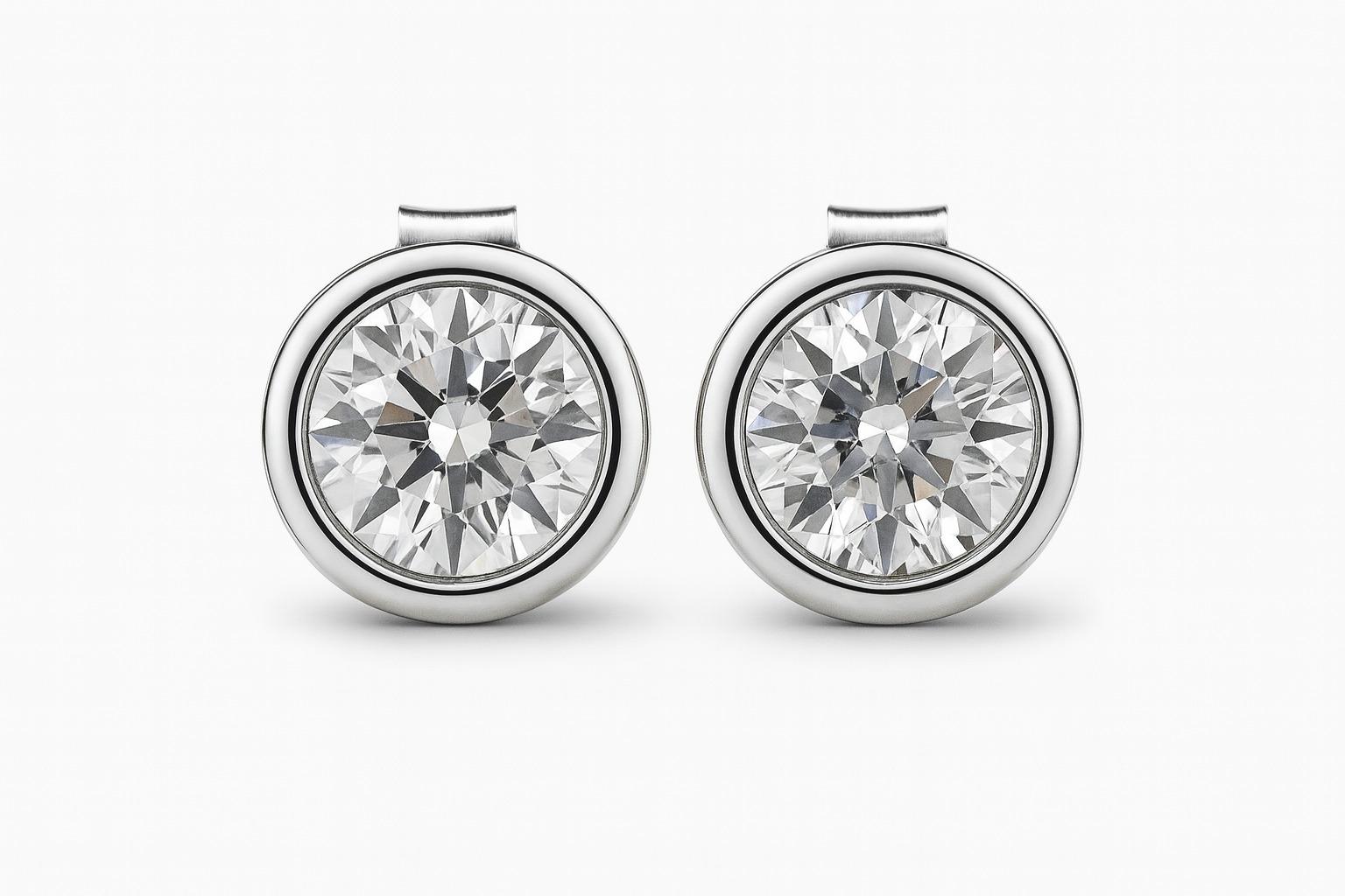 Tiffany & Co. Boucles d'oreilles en platine avec diamants personnalisés Elsa Peretti Unisexe en vente