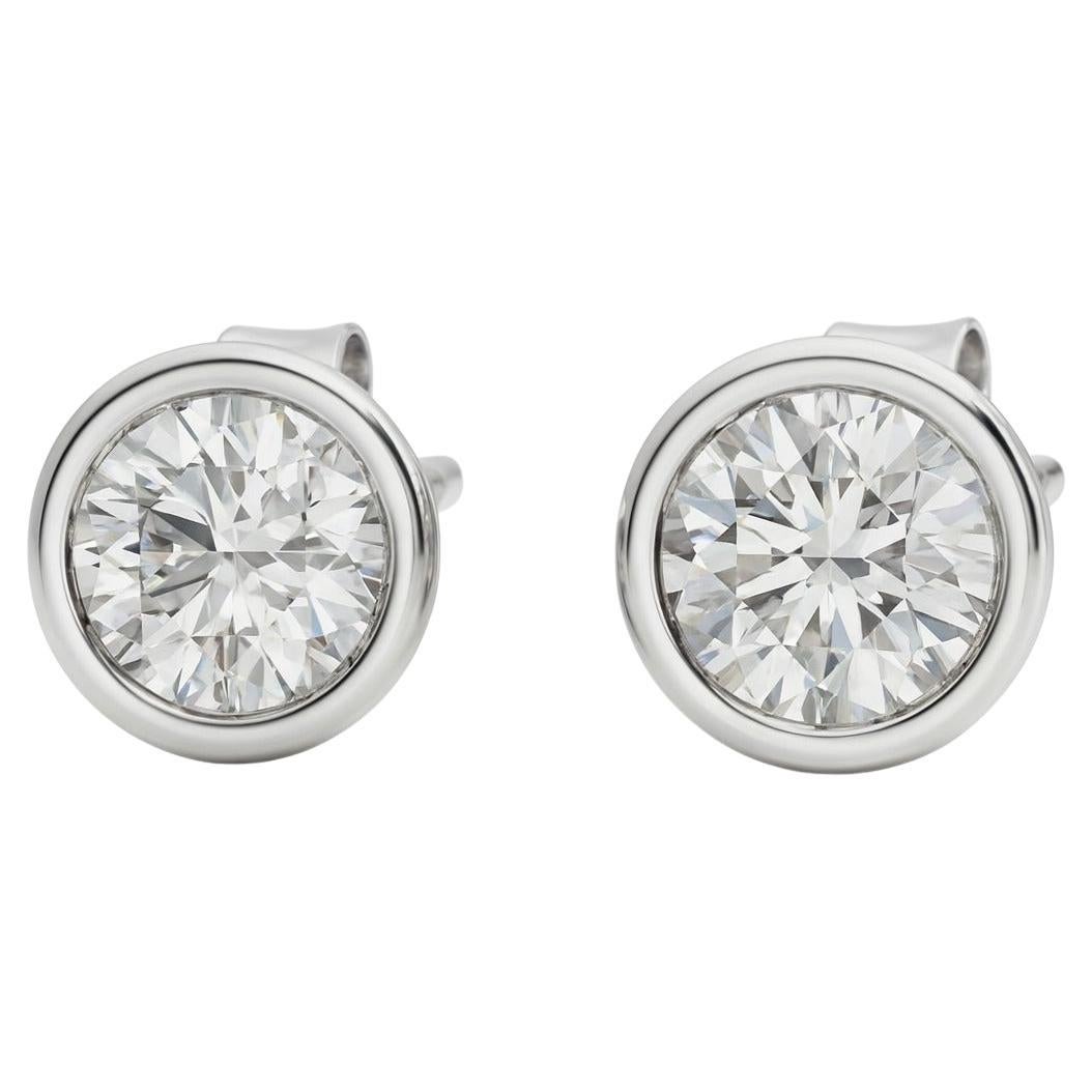 Tiffany & Co. Boucles d'oreilles en platine avec diamants personnalisés Elsa Peretti en vente