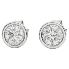 Tiffany & Co. Elsa Peretti Custom Diamond Stud Earrings in Platinum