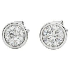 Tiffany & Co. Elsa Peretti Custom Diamond Stud Earrings in Platinum
