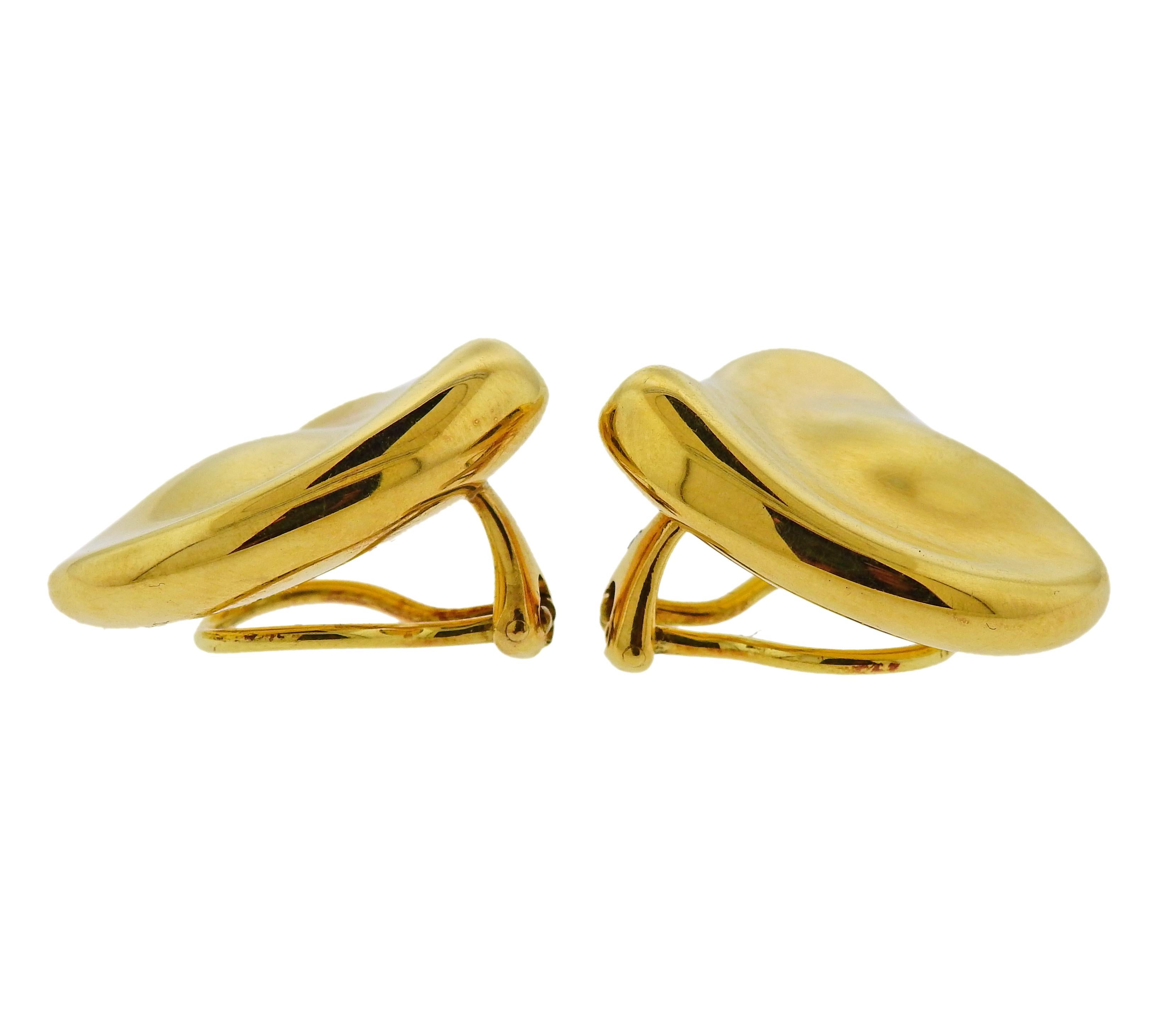 Tiffany & Co., Elsa Peretti Design Herz-Ohrclips im Zustand „Hervorragend“ im Angebot in New York, NY