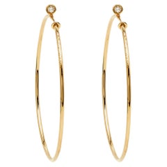 Tiffany & Co. Elsa Peretti Diamond 18k Yellow Gold Hoop Earrings