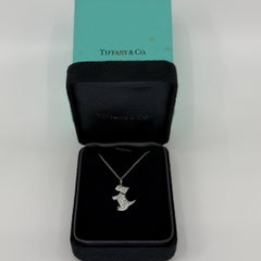 Tiffany & Co. Elsa Peretti Diamond And Emerald Dog Platinum Pendant Necklace