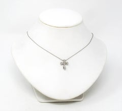 Tiffany & Co. Elsa Peretti Diamond and Platinum Cross Pendant Necklace