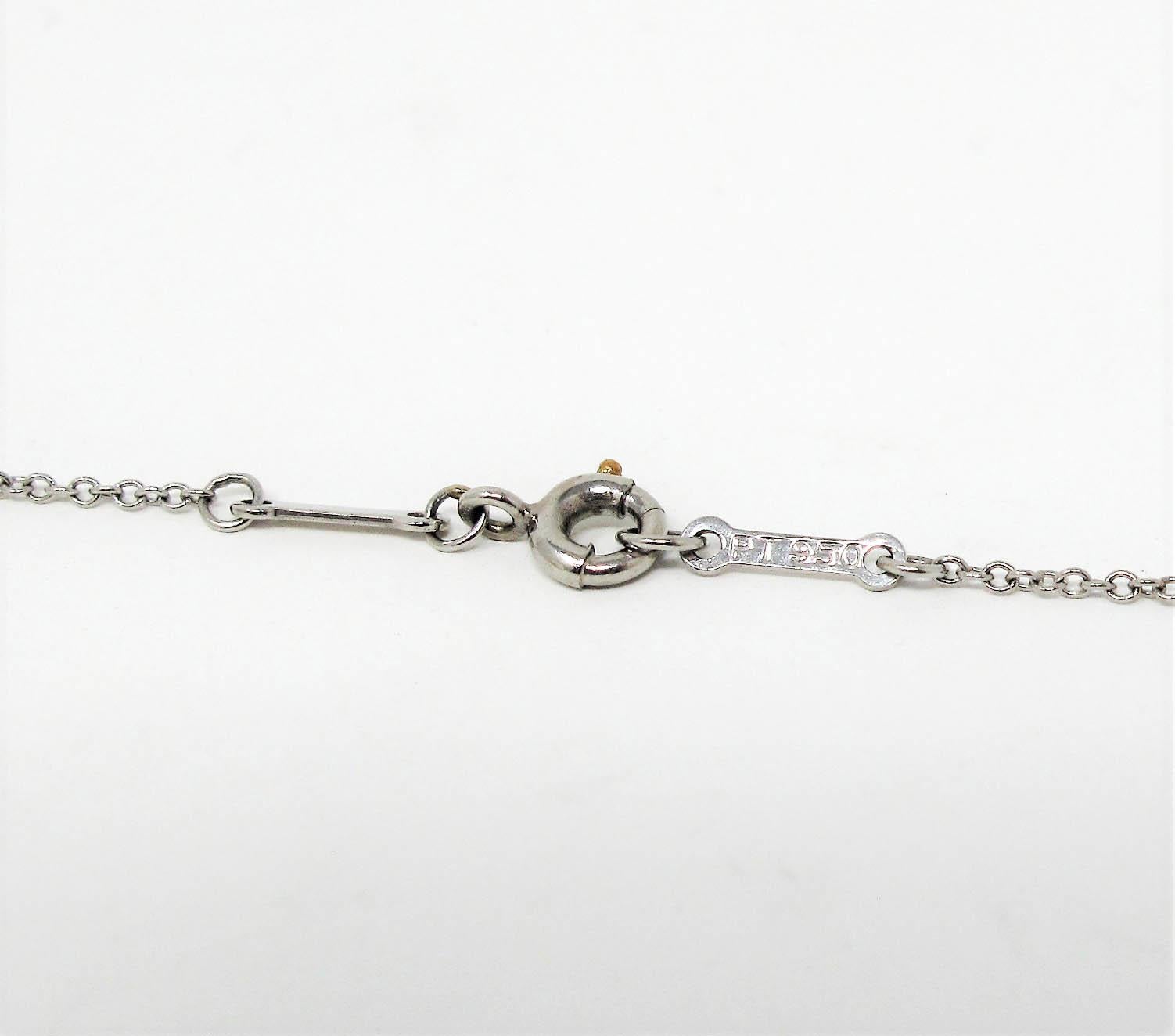 Contemporary Tiffany & Co. Elsa Peretti Diamond and Platinum Cross Pendant Necklace For Sale