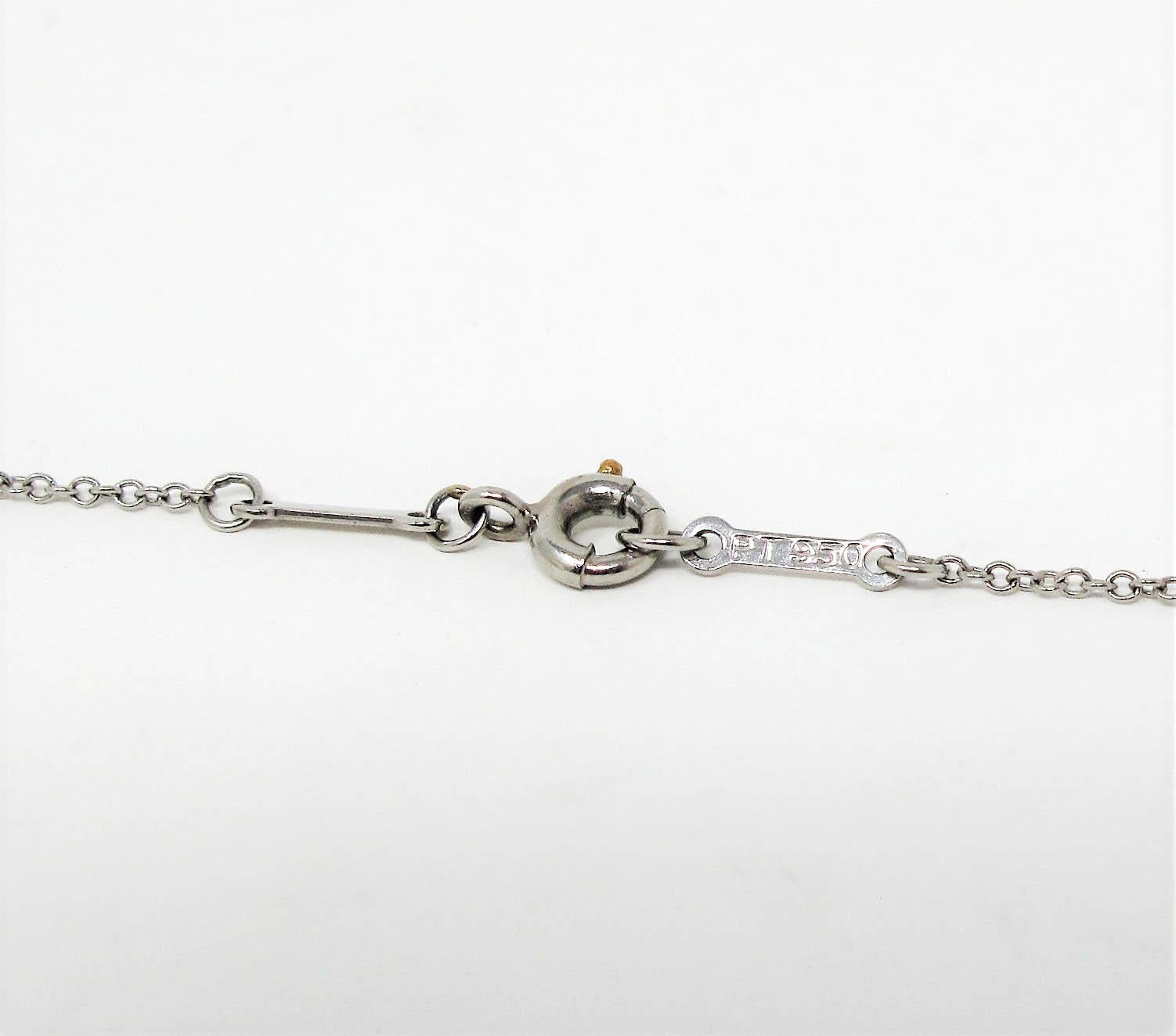 Tiffany & Co. Elsa Peretti Halskette mit Kreuzanhänger aus Platin mit Diamanten und Platin Damen im Angebot