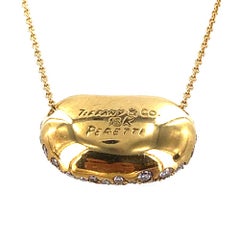 Tiffany & Co. Elsa Peretti Diamond Bean Large Pendant Necklace