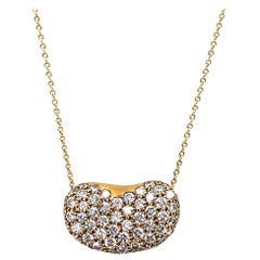 Tiffany & Co. Elsa Peretti Diamond Bean Large Pendant Necklace