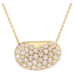 Tiffany & Co. Elsa Peretti Diamond Bean Pendant Necklace