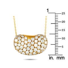 Tiffany & Co. Elsa Peretti Diamond Bean Yellow Gold Pendant Necklace