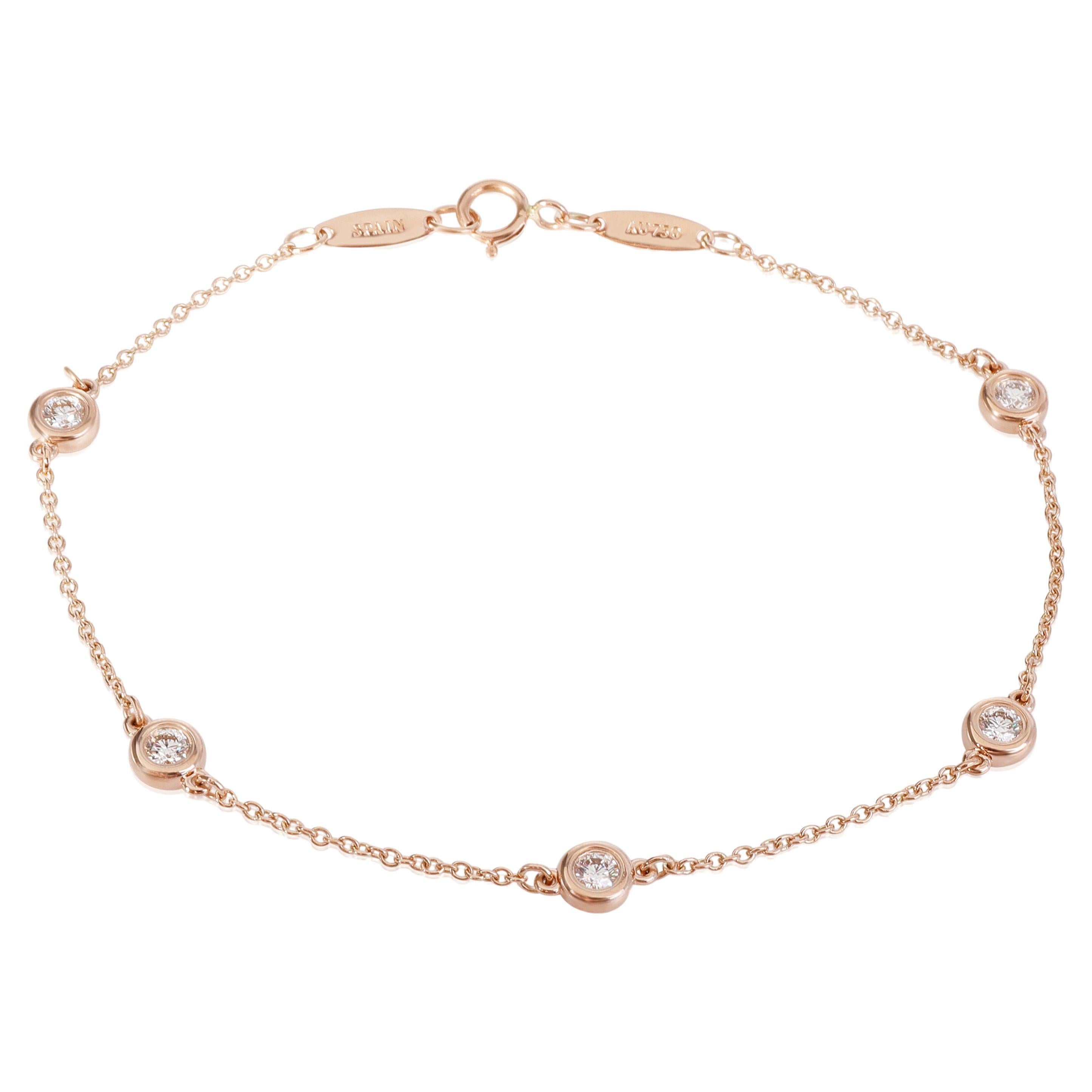 Tiffany & Co. Elsa Peretti Diamond Bracelet in 18k Rose Gold 0.4 CTW