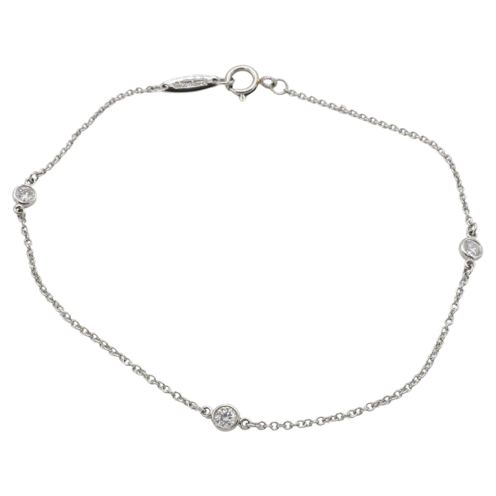 Tiffany & Co. Elsa Peretti Diamond by the Yard Bracelet à 3 pierres en diamant naturel en vente