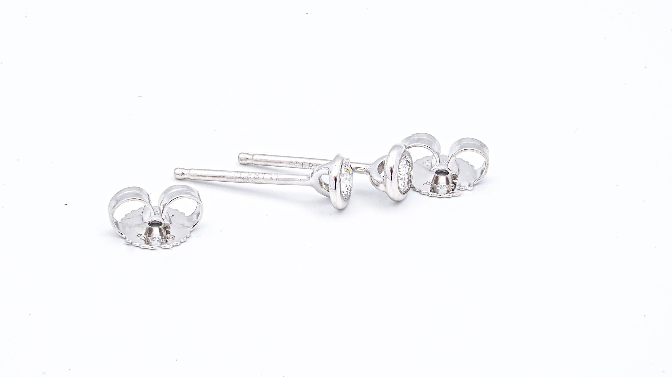 tiffany bezel set diamond earrings