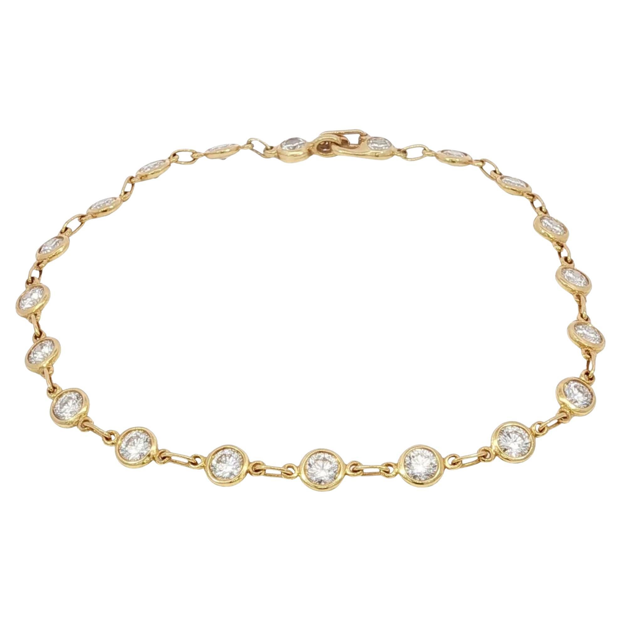 Tiffany
Co. Elsa Peretti Diamond by the Yard Bracelet 18K Yellow Gold 1980s