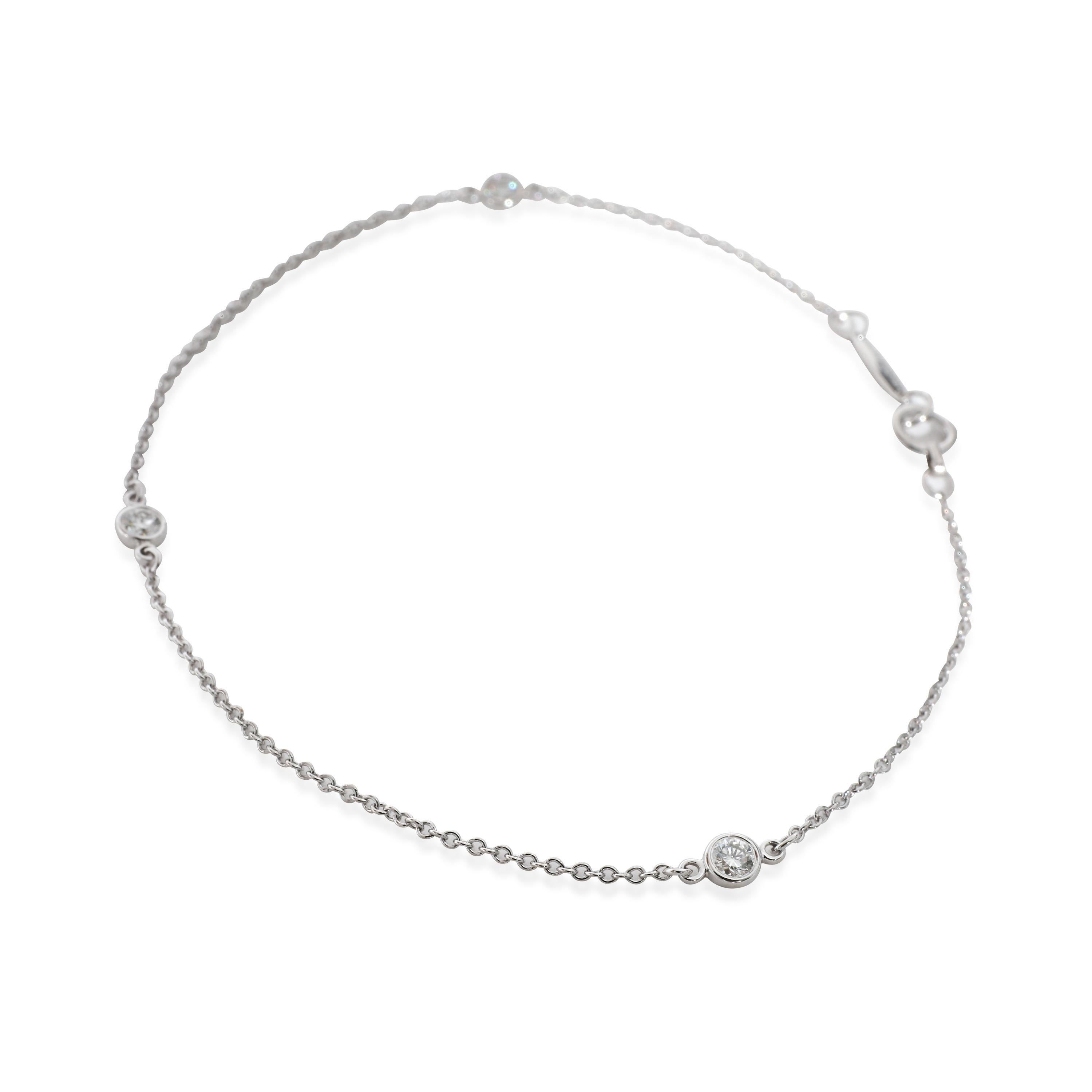 Women's Tiffany & Co. Elsa Peretti Diamond by the Yard Bracelet in Platinum 0.15 CTW For Sale