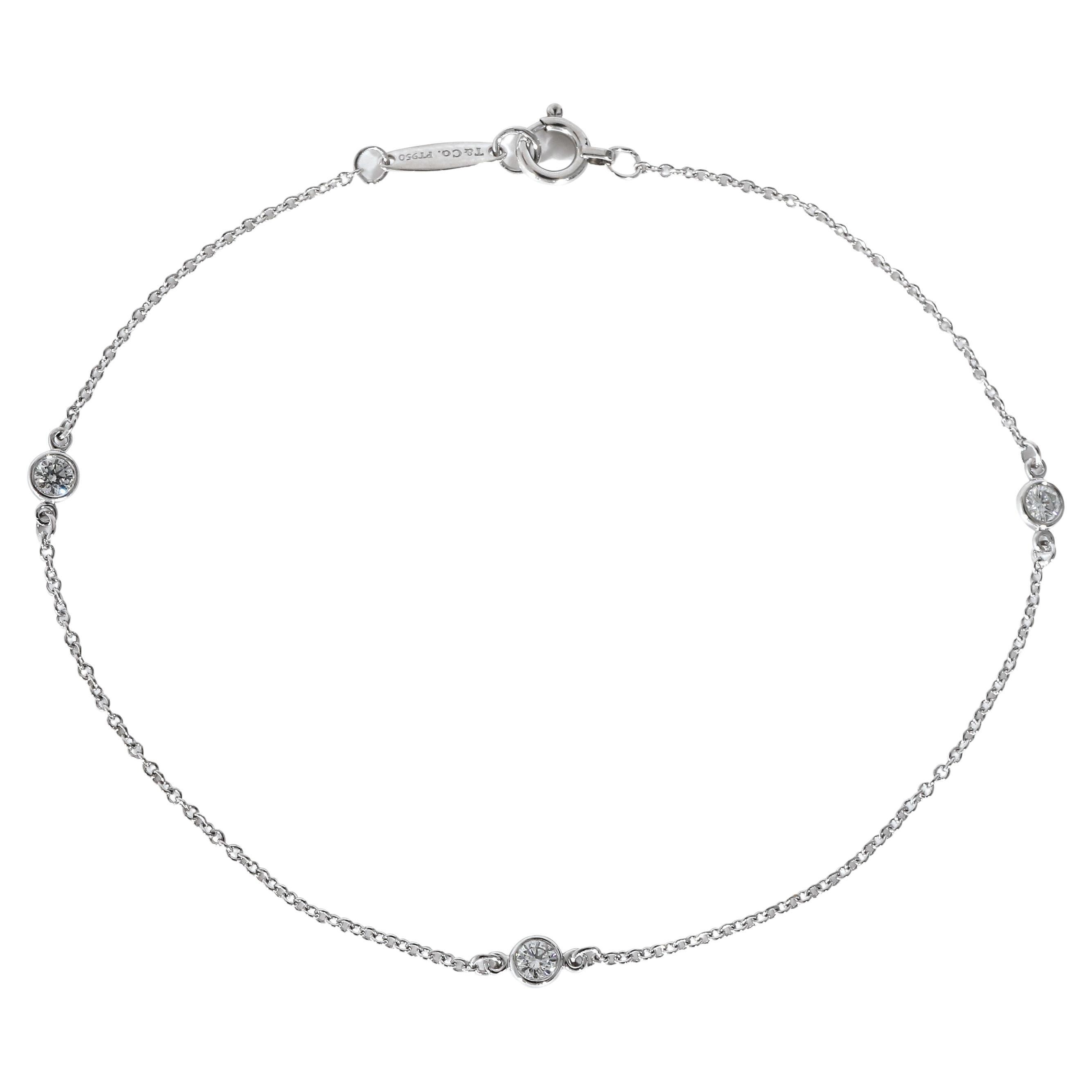 Tiffany & Co. Elsa Peretti Diamond by the Yard Bracelet en platine 0,15 carat en vente