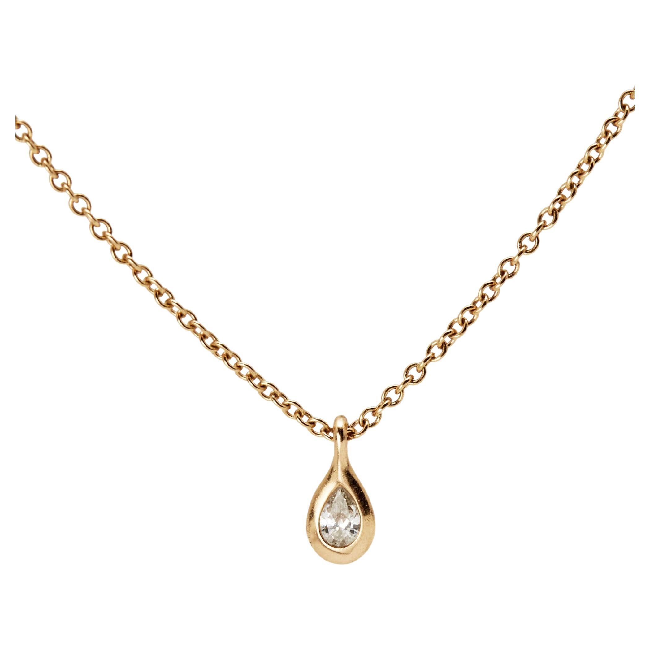 Tiffany & Co. Elsa Peretti Diamond by the Yard Diamond 18k Rose Gold Necklace
