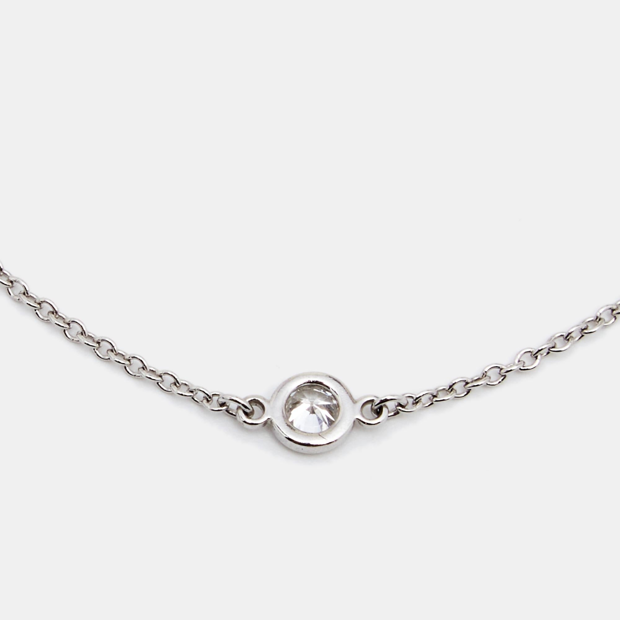 Women's  Tiffany & Co. Elsa Peretti Diamond By The Yard Diamond Platinum Link Bracelet