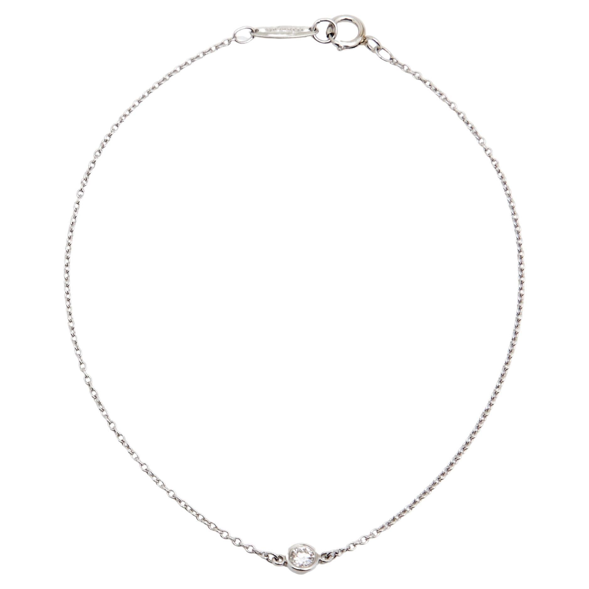  Tiffany & Co. Elsa Peretti Diamond By The Yard Diamond Platinum Link Bracelet
