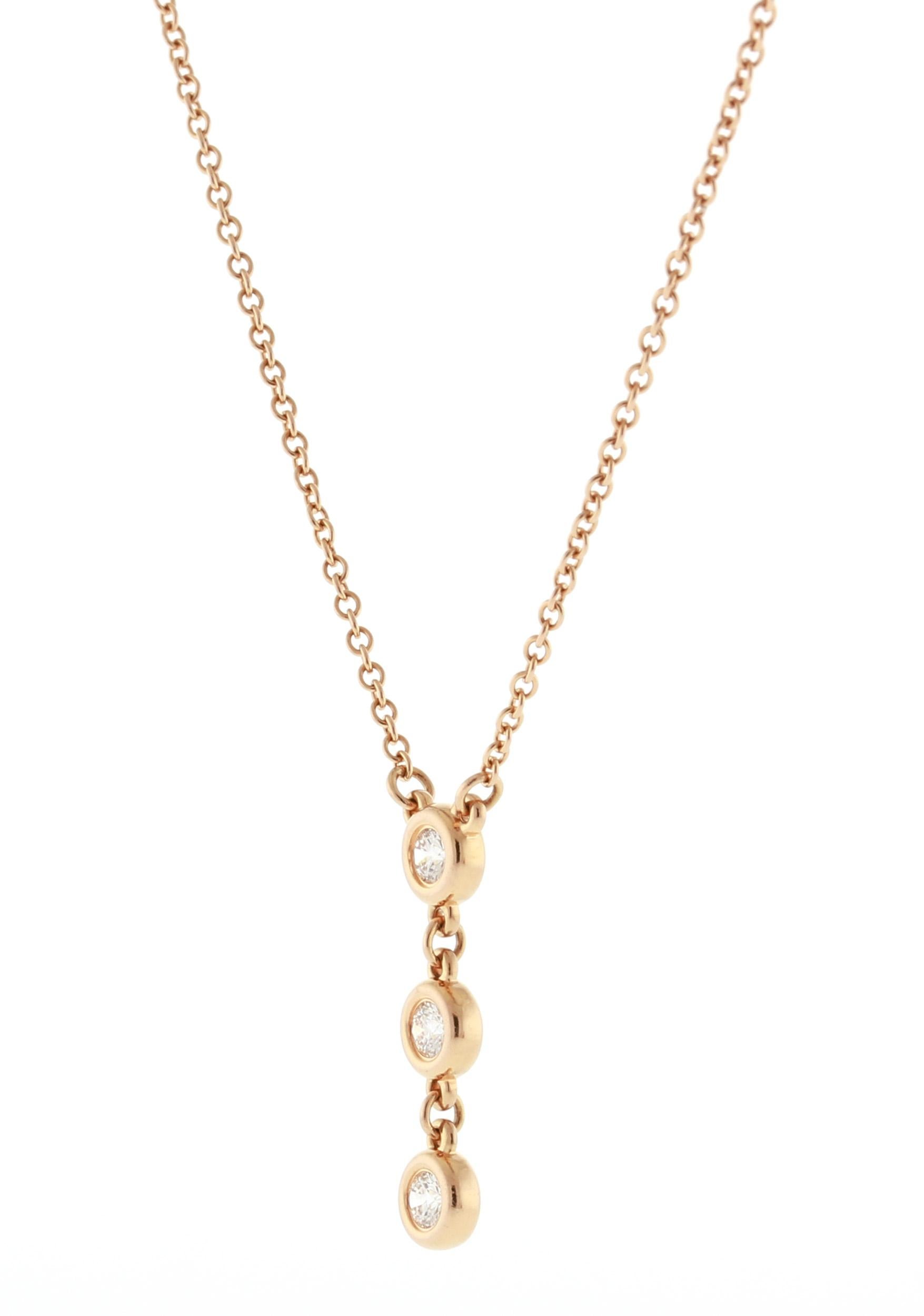 Tiffany & Co. Elsa Peretti Diamond By the Yard Drop Pendant Necklace In Excellent Condition In Bethesda, MD