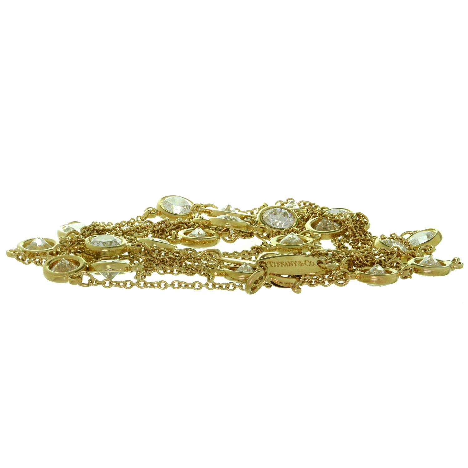 Tiffany & Co. Elsa Peretti Diamond by the Yard Long 18k Yellow  Necklace 1