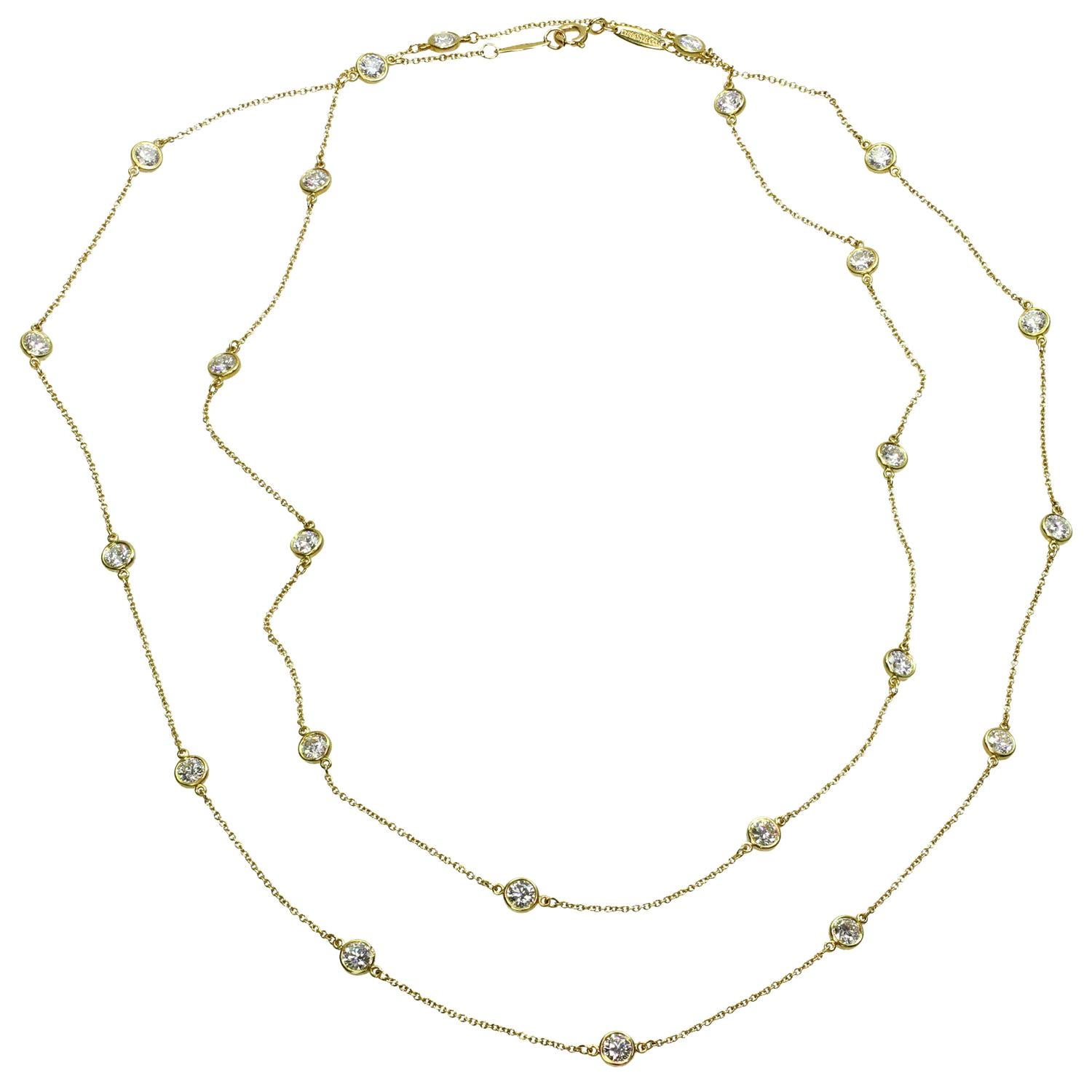 Tiffany & Co. Elsa Peretti Diamond by the Yard Long 18k Yellow  Necklace