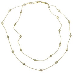 Tiffany & Co. Elsa Peretti Diamond by the Yard Long 18k Yellow  Necklace