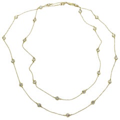 Tiffany & Co. Elsa Peretti Diamond by the Yard Long 18k Yellow Necklace