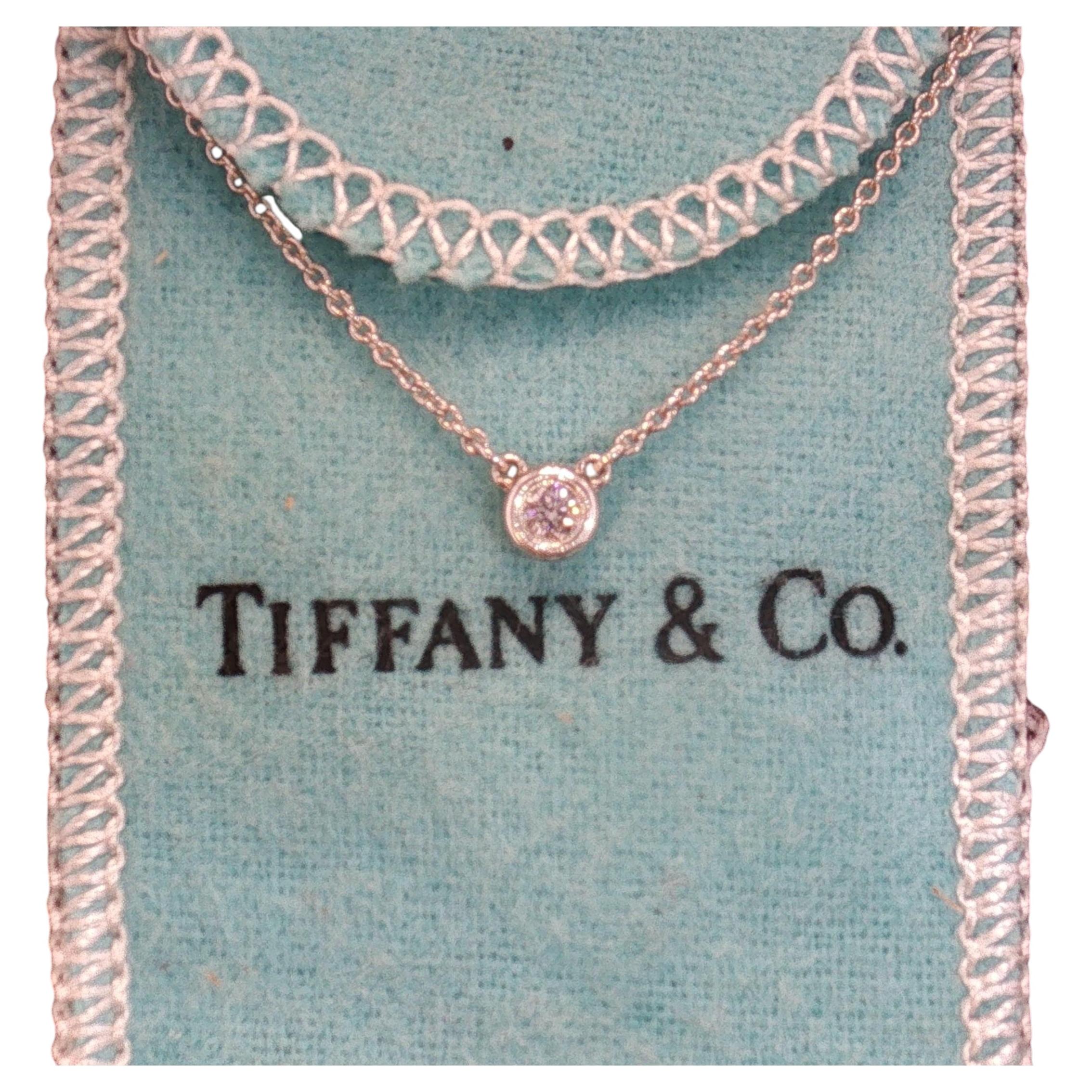 Tiffany & Co Elsa Peretti Diamond By The Yard Necklace 14" 925 Silver Estate
