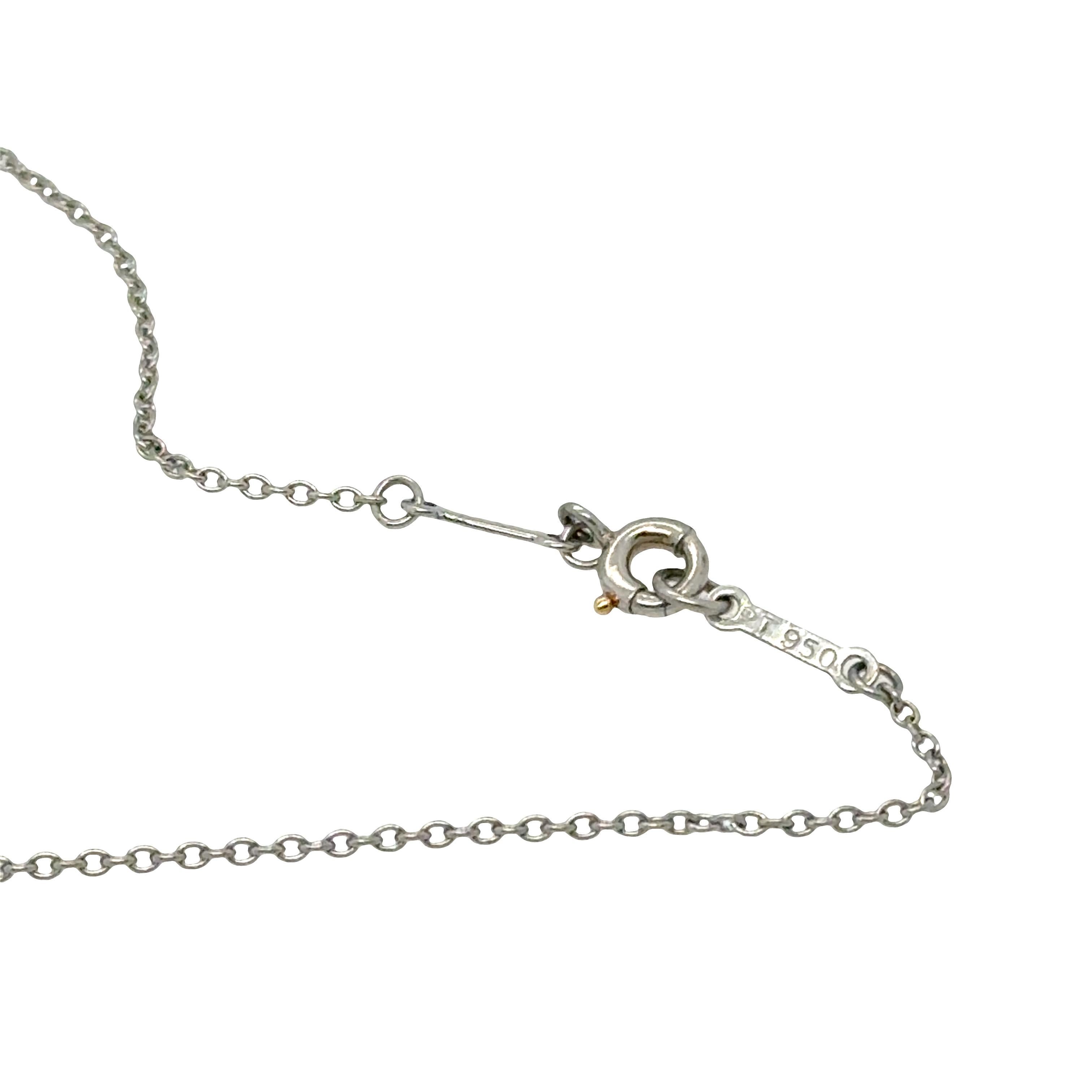 Round Cut Tiffany & Co. Elsa Peretti Diamond by the Yard Pendant Necklace 0.50 ct Platinum For Sale