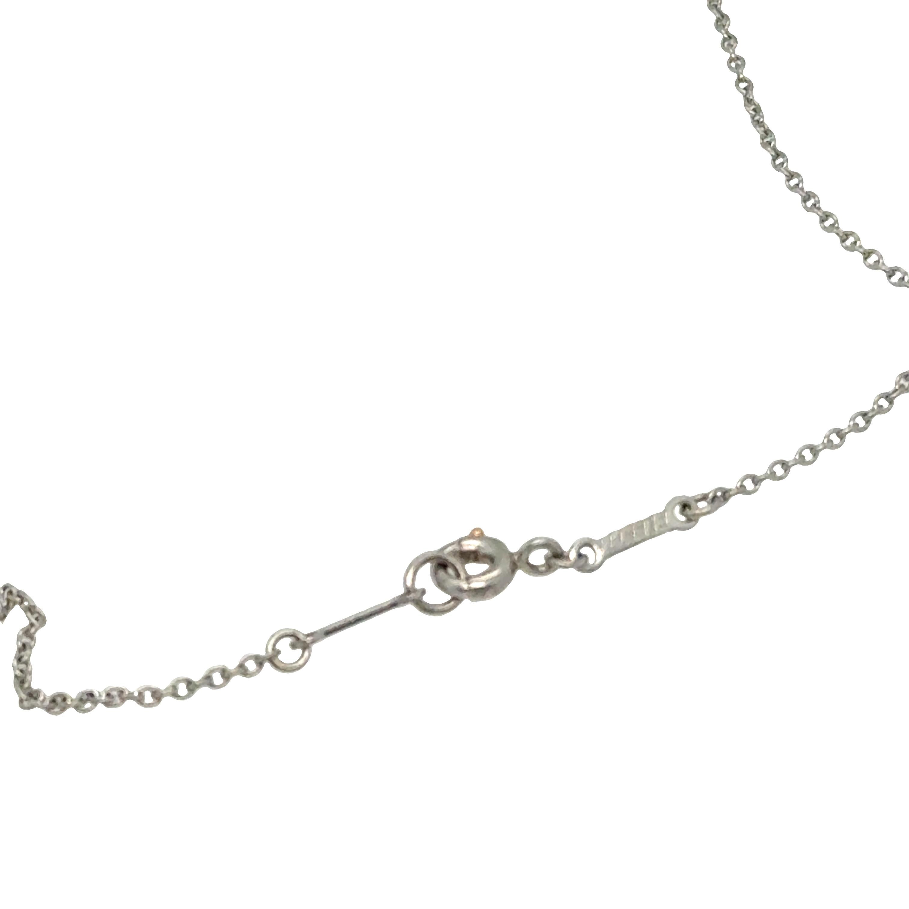Tiffany & Co. Elsa Peretti Diamond by the Yard Pendant Necklace 0.50 ct Platinum In Excellent Condition For Sale In beverly hills, CA