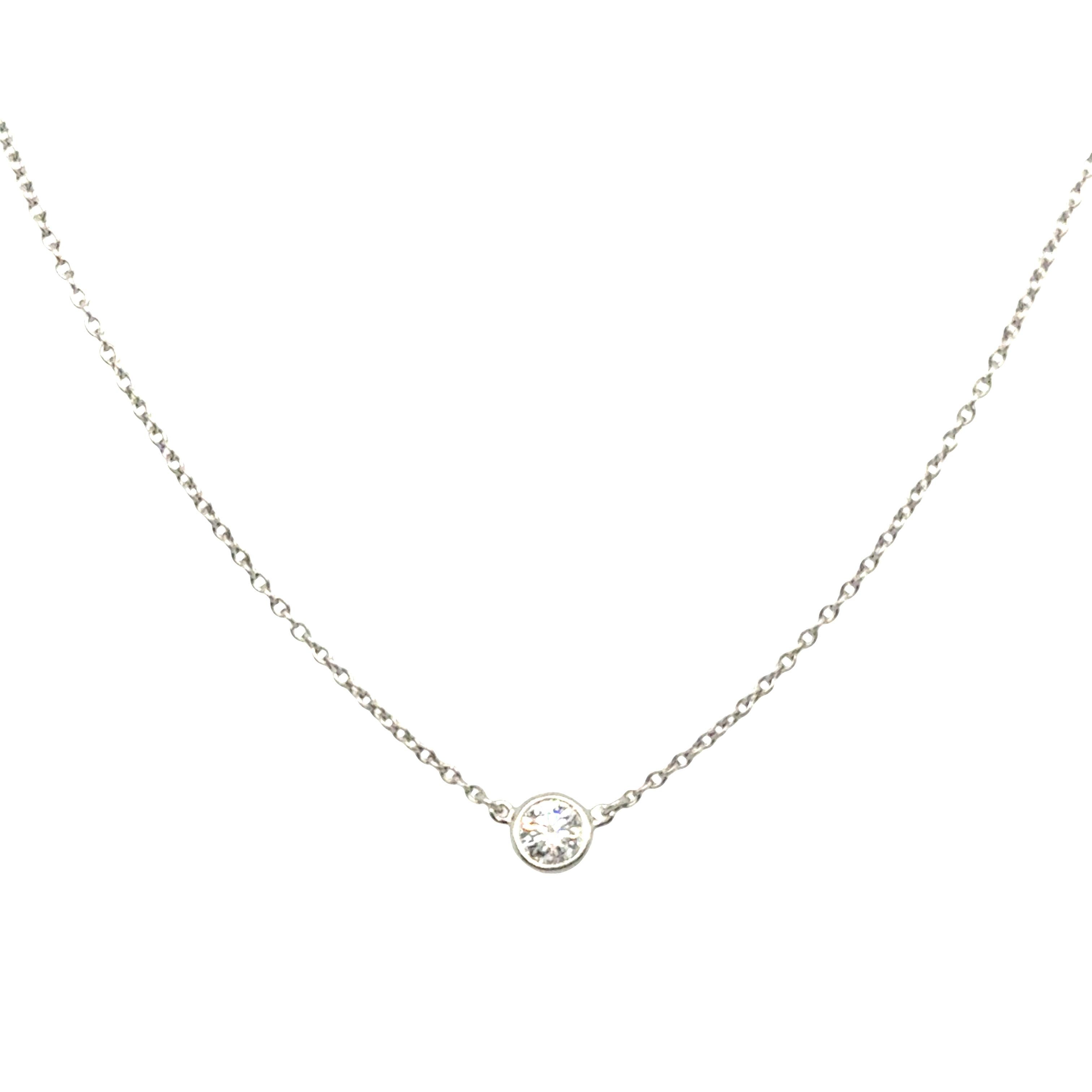 Tiffany & Co. Elsa Peretti Diamond by the Yard Pendant Necklace 0.50 ct Platinum For Sale 1